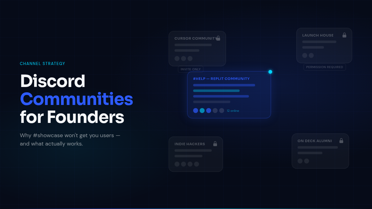 Discord Communities for Founders: Why #showcase Won't Get You Users