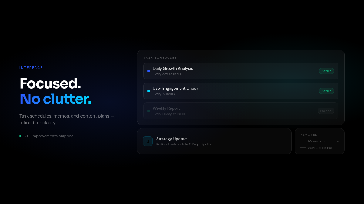 Task schedules and memos UI refinements