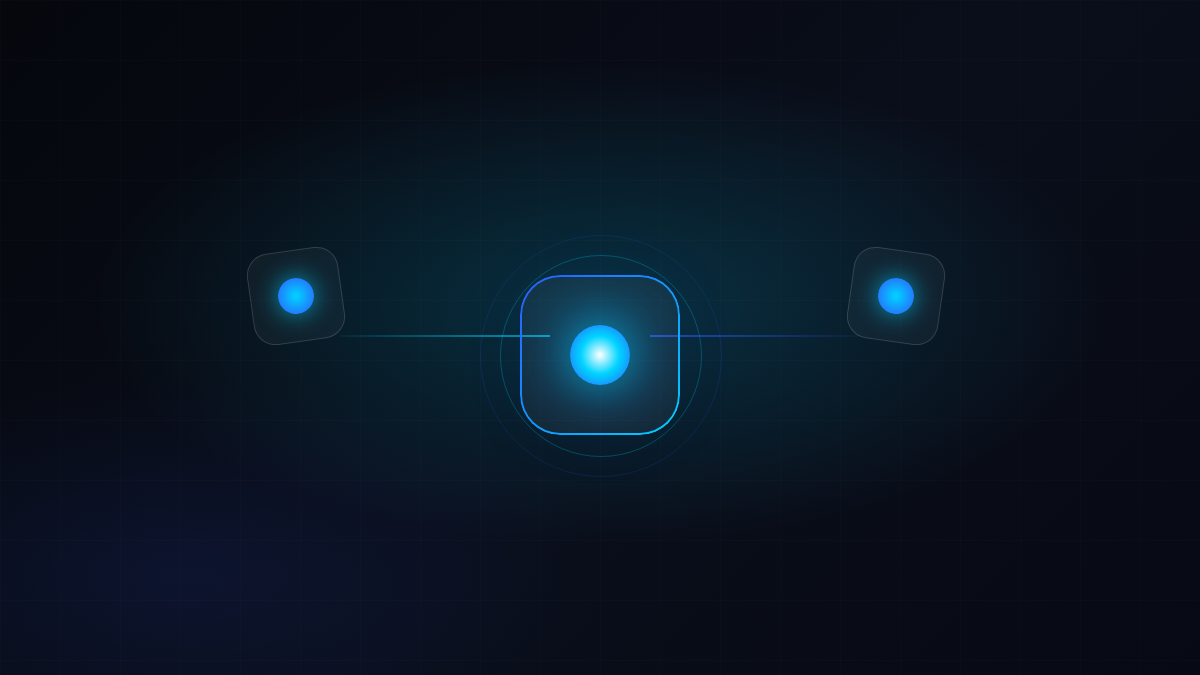 Two separate connection nodes merging into a single unified connection