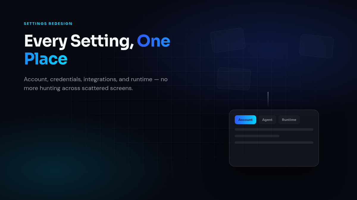 Settings consolidation