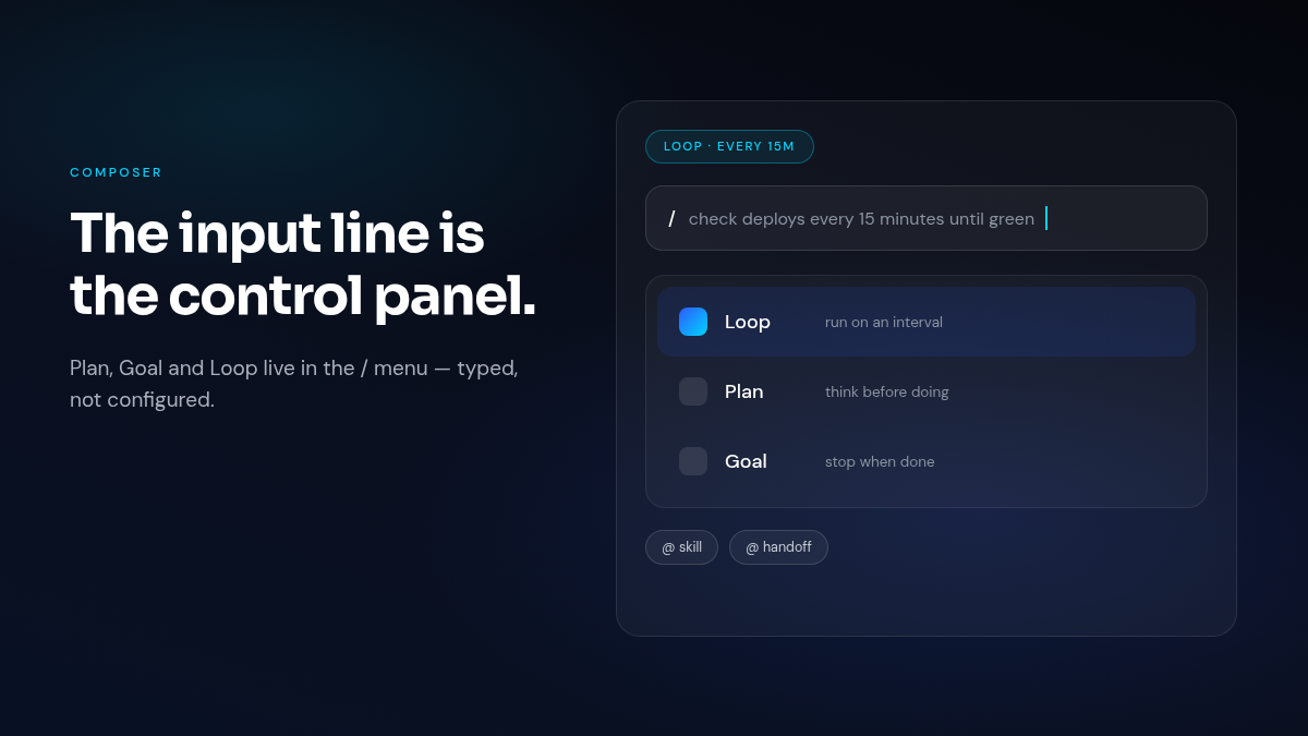 Composer control panel