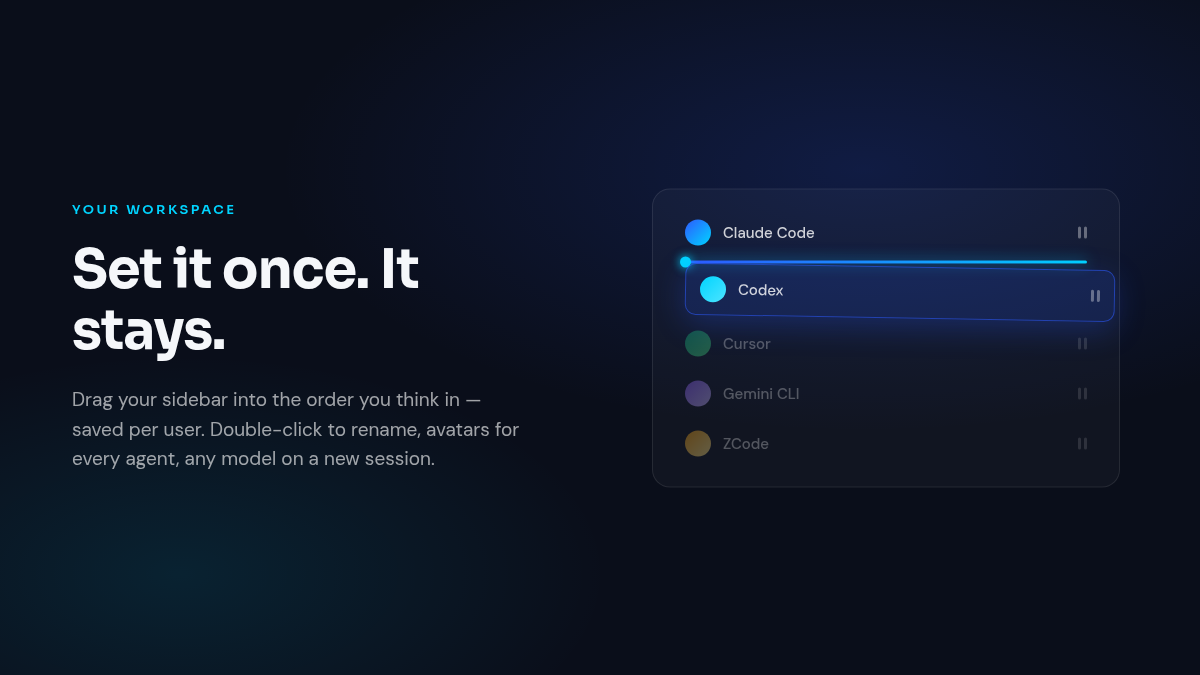Sidebar drag reorder